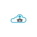 Cloud home care concept logo icon Royalty Free Stock Photo