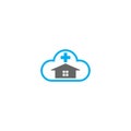 Cloud home care concept logo icon Royalty Free Stock Photo