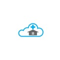 Cloud home care concept logo icon Royalty Free Stock Photo
