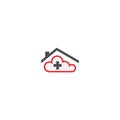 Cloud home care concept logo icon Royalty Free Stock Photo