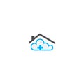 Cloud home care concept logo icon Royalty Free Stock Photo