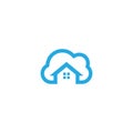 Cloud home logo vector icon