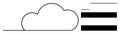 Cloud with Horizontal Bars Representing Connectivity and Data Flow in Minimalist Design Royalty Free Stock Photo