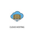 Cloud hosting concept 2 colored line