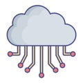 Cloud hosting Fill Vector icon which can easily modify or edit