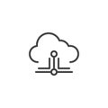 Cloud hosting line icon