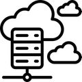 Cloud Hosting Vector Icon Royalty Free Stock Photo
