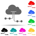 cloud hosting multi color style icon. Simple glyph, flat vector of web development icons for ui and ux, website or mobile Royalty Free Stock Photo