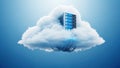 Cloud hosting server in a digital cloud Royalty Free Stock Photo