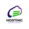 Cloud Hosting storage Server Computer Logo Design Template Royalty Free Stock Photo
