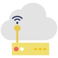 Cloud hosting Vector icon that can easily modify or edit it for social media Royalty Free Stock Photo