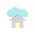 Cloud, house icon. Simple color vector elements of internet storage icons for ui and ux, website or mobile application Royalty Free Stock Photo