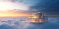 Cloud House Sunset Sky Above the Clouds Royalty Free Stock Photo