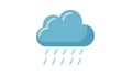 Cloud icon with animated raindrops falling from a stylized cloud Royalty Free Stock Photo
