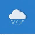 Cloud icon on a blue background, featuring a white cloud with shadows suggesting Royalty Free Stock Photo