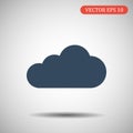 Cloud icon blue color. Vector illustration eps 10 Royalty Free Stock Photo