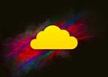 Cloud icon colorful paint abstract background brush strokes illustration design