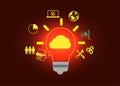 cloud icon concept of big data access, global network connection, data search, use of computing resources to make transactions Royalty Free Stock Photo