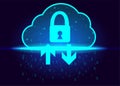 cloud icon concept of big data access, global network connection, data search, use of computing resources to make transactions Royalty Free Stock Photo