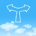 Cloud icon with design on blue sky