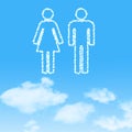 Cloud icon with design on blue sky Royalty Free Stock Photo