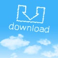 Cloud icon with design on blue sky Royalty Free Stock Photo