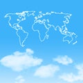 Cloud icon with design on blue sky Royalty Free Stock Photo