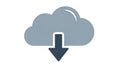 Cloud icon with download arrow for data transfer and storage concept Royalty Free Stock Photo
