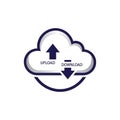 Cloud icon featuring a white background with a dark blue outline Royalty Free Stock Photo