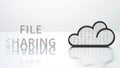 Cloud icon and FILE SHARING text. Modern computer technology concept Royalty Free Stock Photo