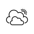 Black line icon for Cloud, fog and smog Royalty Free Stock Photo