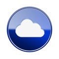 Cloud icon glossy blue. Royalty Free Stock Photo