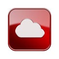 Cloud icon glossy red.