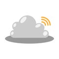 Cloud icon gray with orange on white background with shadow. Vector EPS10 Royalty Free Stock Photo