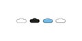 Cloud Icon Illustration in Black Outline and Natural Colors Royalty Free Stock Photo