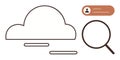 Cloud Storage with Magnifying Glass and User Identification Tooltip Royalty Free Stock Photo
