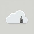 Cloud icon with a metallic zipper handle embedded, symbolizing data security or cloud Royalty Free Stock Photo