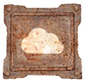 Cloud icon old metal.