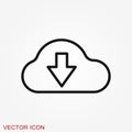 Cloud icon, outline and solid vector illustration Royalty Free Stock Photo