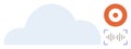 Cloud Storage and Voice Recognition Concept with Target and Sound Wave Visualization Royalty Free Stock Photo