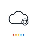 Cloud icon and Refresh sign for Manage data storage on the cloud