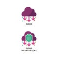 Cloud Icon with security and lock Royalty Free Stock Photo