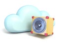 Cloud icon with sound speaker 3D Royalty Free Stock Photo