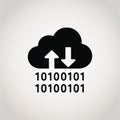 Cloud computing data transfer binary code icon Royalty Free Stock Photo