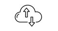 Icon with an upload and download arrow. The cloud is outlined in Royalty Free Stock Photo