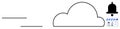 Cloud storage synchronization with notification icon and progress indicator Royalty Free Stock Photo