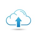 Cloud icon with an upward arrow centered, symbolizing data upload or cloud comput Royalty Free Stock Photo