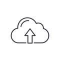 Cloud icon with an upward arrow inside, symbolizing data upload or cloud storage Royalty Free Stock Photo