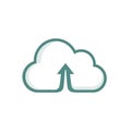 Cloud icon with an upward arrow, symbolizing data upload or cloud computing Royalty Free Stock Photo