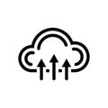 Cloud icon with upward arrows symbolizing data upload or transfer Royalty Free Stock Photo